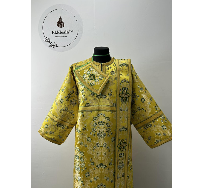Yellow-Green protodeacon vestments set - Deacon's alb - Orthodox Liturgical set