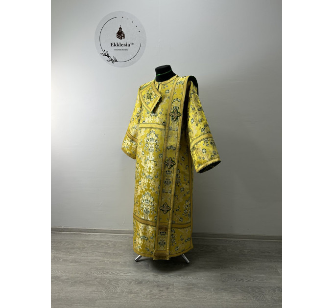 Yellow-Green protodeacon vestments set - Deacon's alb - Orthodox Liturgical set