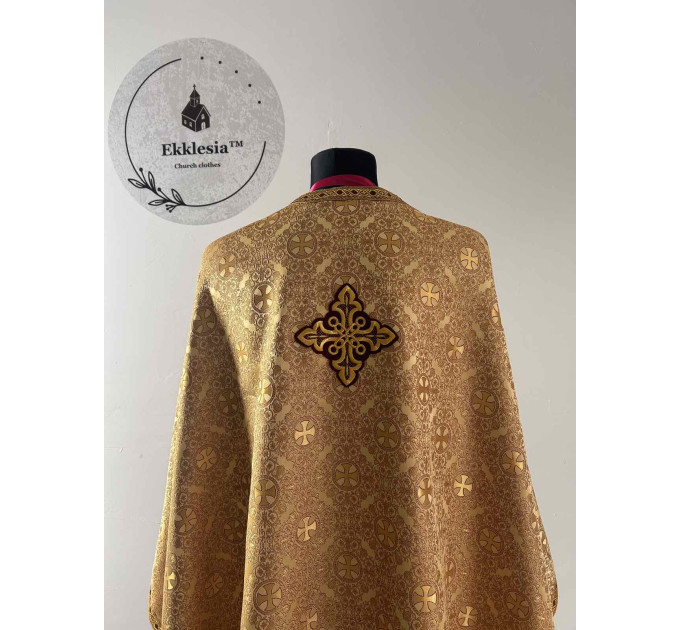 Liturgical vestment - Priest vestment on gold brocade - Church garment - Phelon