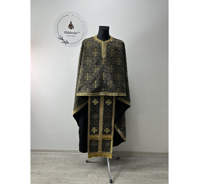 Greek-style vestment in brocade - Orthodox liturgical vestment set for priest