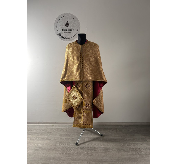 Liturgical vestment - Priest vestment on gold brocade - Church garment - Phelon