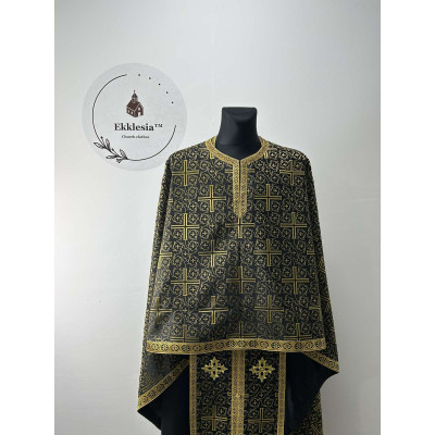 Liturgical vGreek-style vestment in brocade - Orthodox liturgical vestment set for priestestment - Priest vestment on gold brocade - Church garment - Phelon