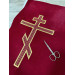 Embroidered cross for vestment or church covers - Cross patch application