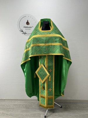 Slavic-style priest vestment - Orthodox vestment set - Church brocade phelon