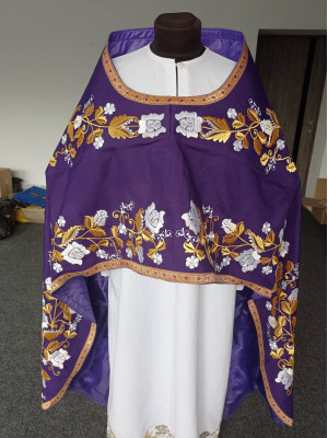 Slavic-style priest vestment - Orthodox style embroidered vestment set