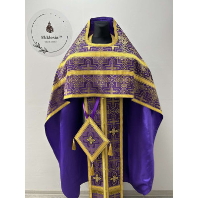 SSlavic-style priest vestment for Lent - Orthodox vestment - Phelon on brocade