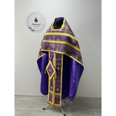 SSlavic-style priest vestment for Lent - Orthodox vestment - Phelon on brocade