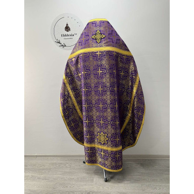 SSlavic-style priest vestment for Lent - Orthodox vestment - Phelon on brocade