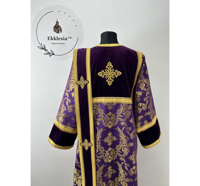 Сombined velvet and brocade deacon's vestment - Stichar and orar for protodeacon