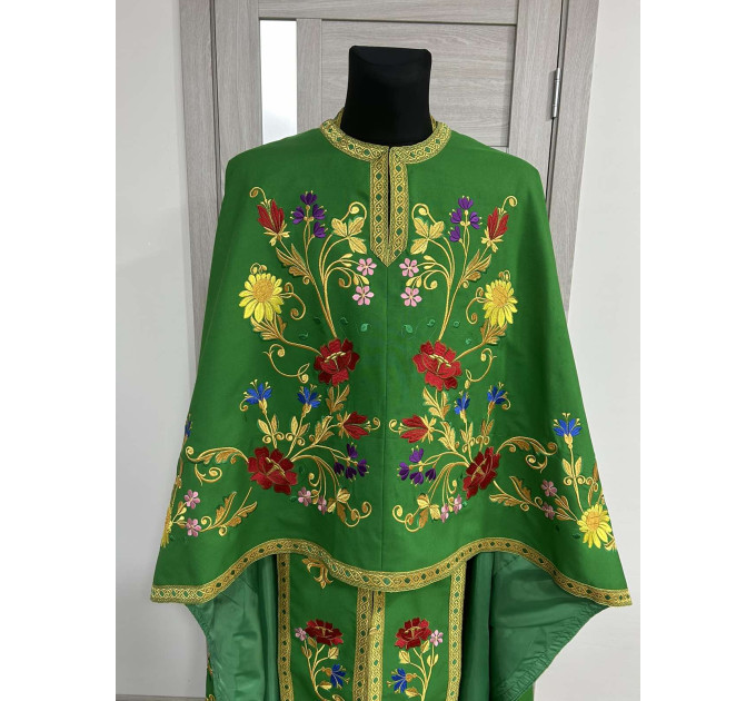 Embroidered Greek style vestment - Priest robe - Orthodox priest robe