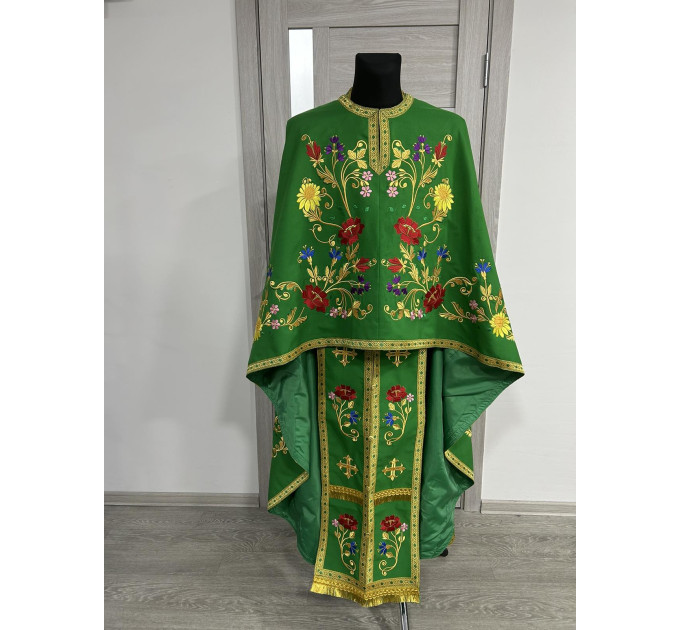 Embroidered Greek style vestment - Priest robe - Orthodox priest robe