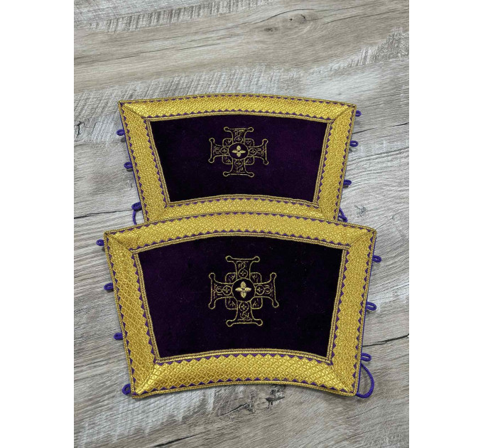 Embroidered orar on velvet - Greek-style orar - Slavic-style orar for deacon