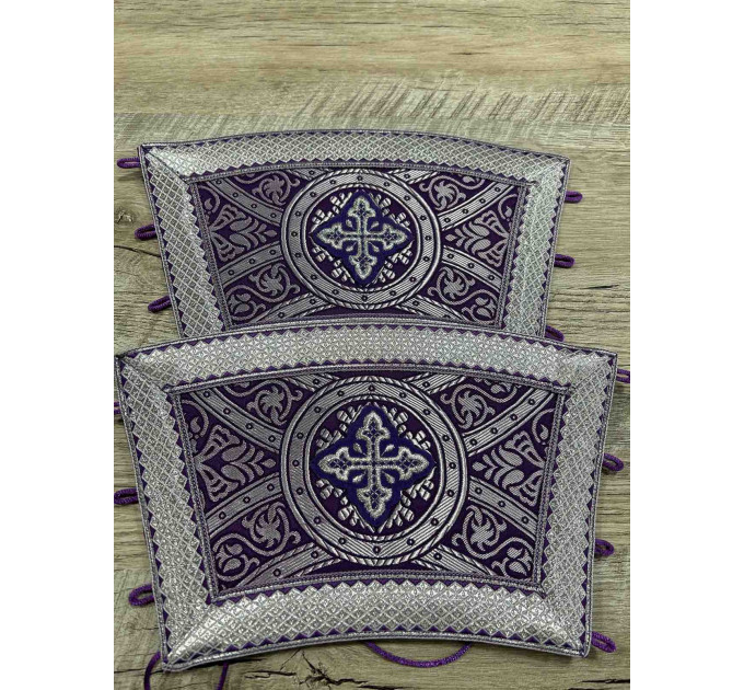 Slavic-style priest vestment - Orthodox Lent vestment - Phelon on violet brocade