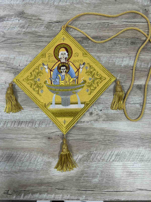 Gold Embroidered Palitsa - Embroidered Epigonation, silk with metal tassels