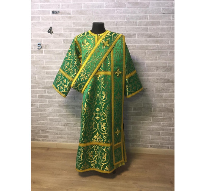 Burgundy deacon's liturgical Orthodox Vestment -Sticharion and orar