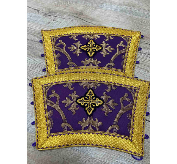 Burgundy deacon's liturgical Orthodox Vestment -Sticharion and orar