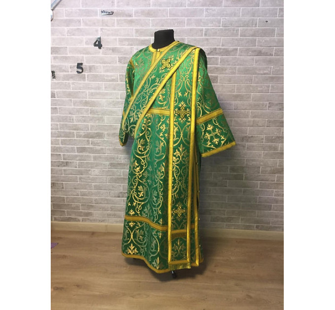 Burgundy deacon's liturgical Orthodox Vestment -Sticharion and orar