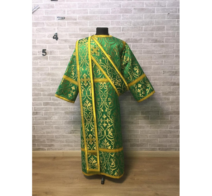 Burgundy deacon's liturgical Orthodox Vestment -Sticharion and orar