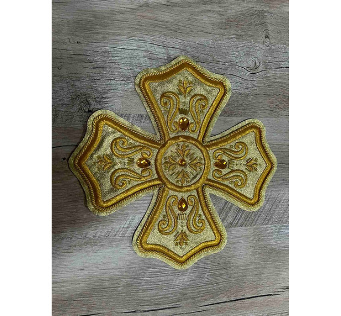 Set of 16 embroidered crosses for priest vestment - Patch crosses applique