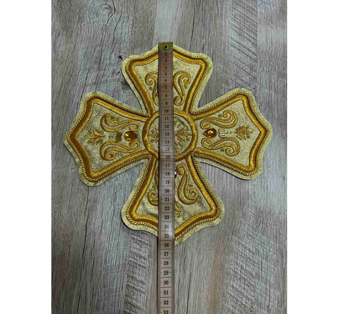 Set of 16 embroidered crosses for priest vestment - Patch crosses applique