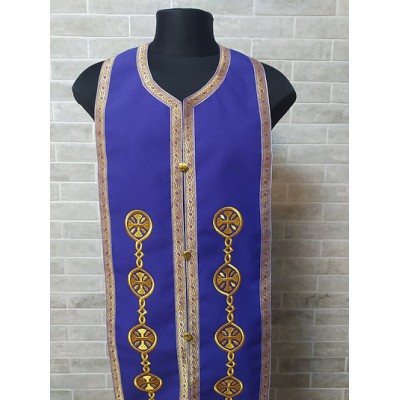 Embroidered stole and cuffs in gabardine - Priest's communion set epitrachelion