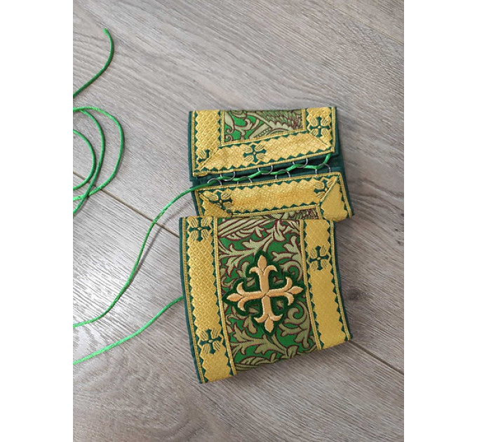 Stole cuffs in brocade - Priest's communion set - Orthodox church clothes