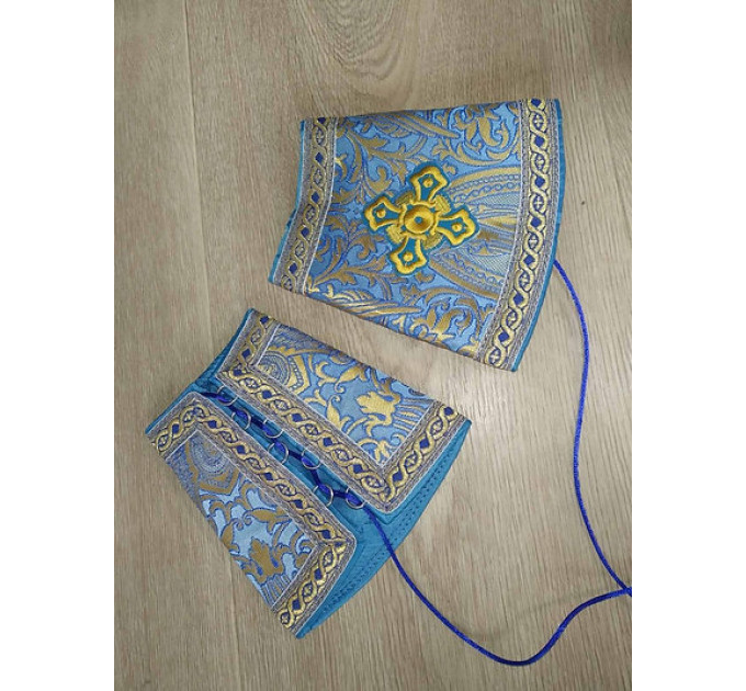 Stole cuffs in brocade - Priest's communion set - Orthodox church clothes