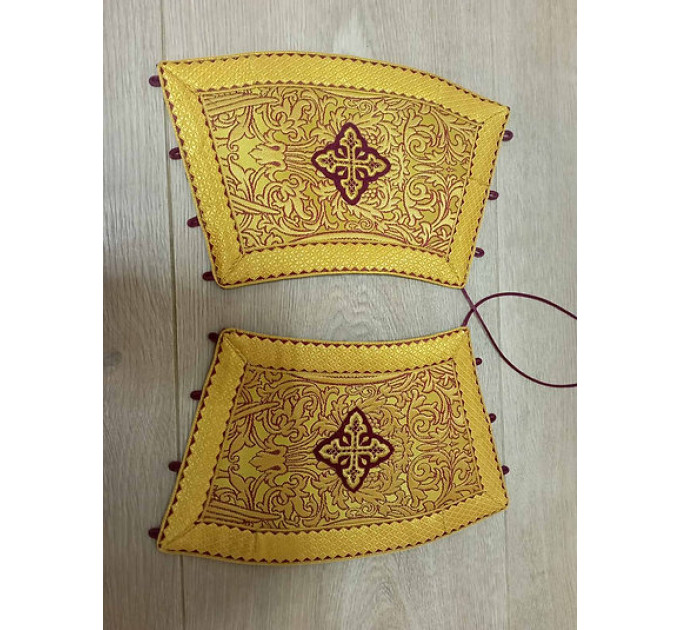 Stole cuffs in brocade - Priest's communion set - Orthodox church clothes