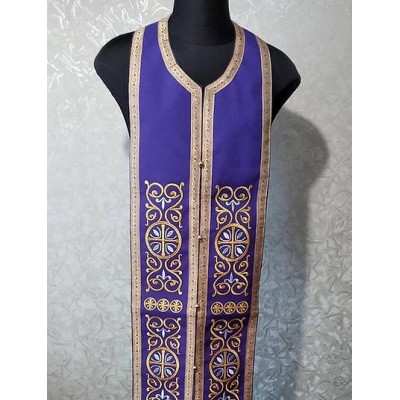 Stole and cuffs in gabardine - Priest's communion set - Orthodox all colors