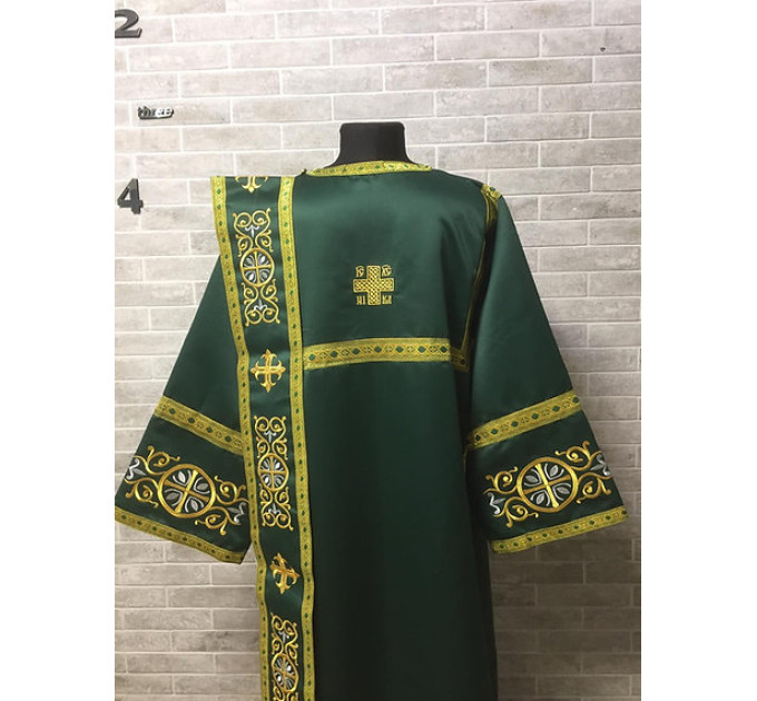 Embroidered silk deacon's vestment - Orthodox deacon's stichar and orar