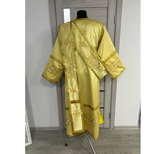 Embroidered silk deacon's vestment - Orthodox deacon's stichar and orar