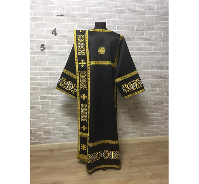 Embroidered silk deacon's vestment - Orthodox deacon's stichar and orar