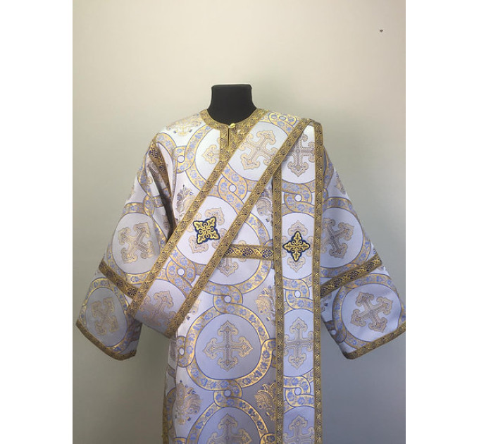 Orthodox vestment set - Sticharion and orar on church brocade fabric