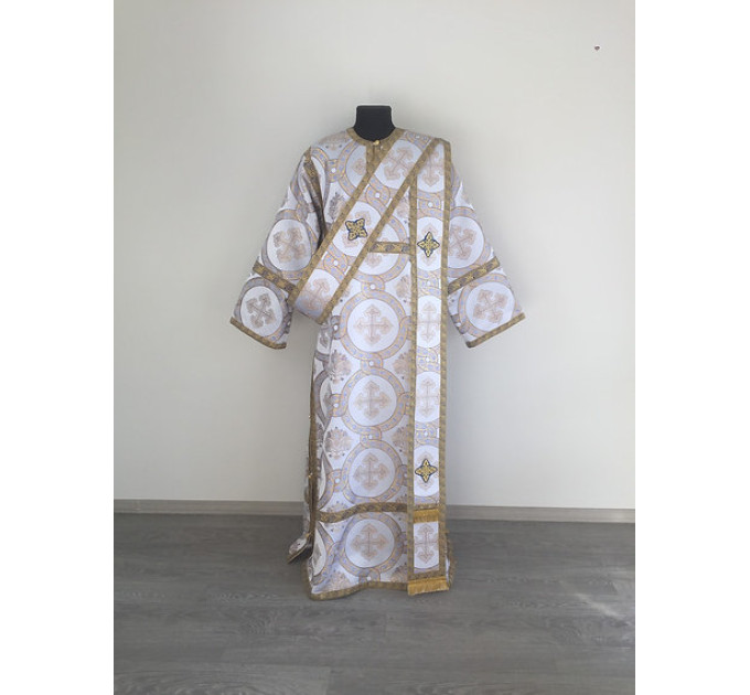 Orthodox vestment set - Sticharion and orar on church brocade fabric