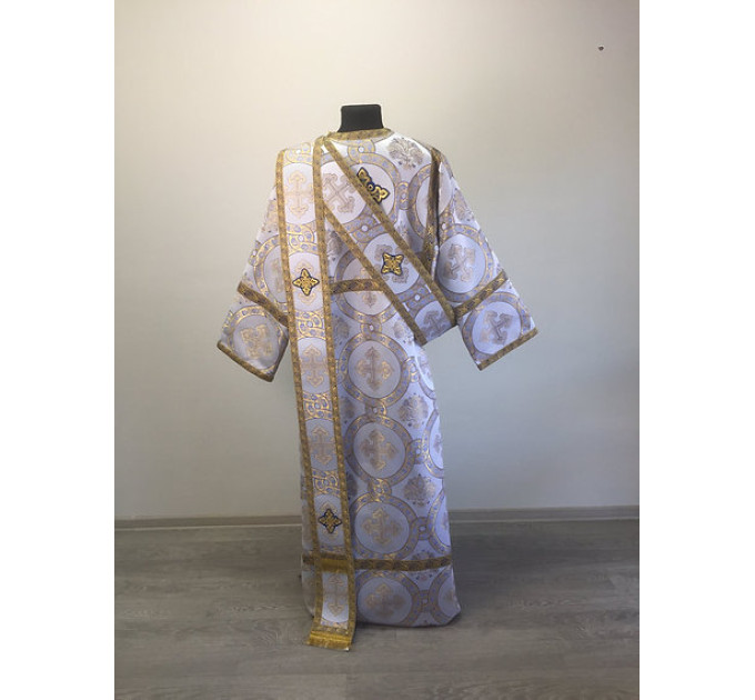 Orthodox vestment set - Sticharion and orar on church brocade fabric