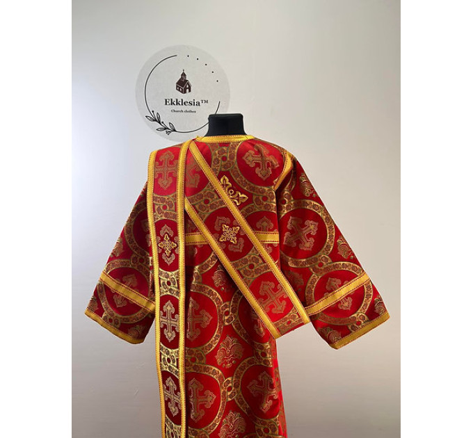 Orthodox vestment set - Sticharion and orar on church brocade fabric