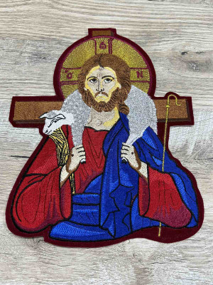 The good Shepherd icon application - Liturgical embroidered vestment appliques