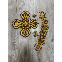 Set of 16 embroidered crosses for priest vestment - Patch crosses applique
