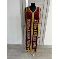 Embroidered Coptic style epitrachilus in velvet - Coptic Stole - Coptic epitrach