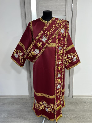 Embroidered protodeacon's Vestment with Slavic double orar - Protodeacon's set