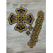 Set of 16 embroidered crosses for priest vestment - Patch crosses applique