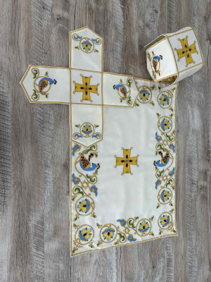 Embroidered Orthodox Chalice Covers - Aer and chalice veil set - Chalice Covers
