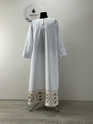 Embroidered podryznik - Classic priest stikhar - White robe under vestment