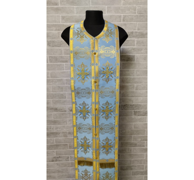 Orthodox stole and cuffs in brocade - Priest's communion set - Gift idea priest