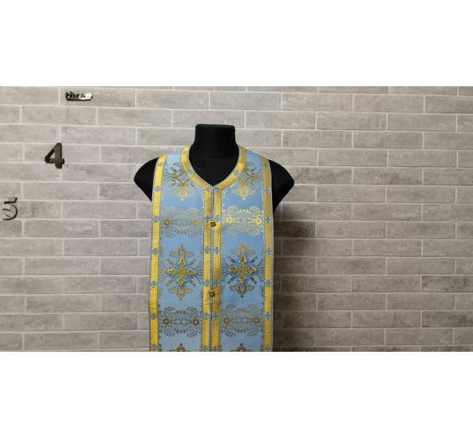 Orthodox stole and cuffs in brocade - Priest's communion set - Gift idea priest