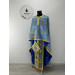 Liturgical vestment - Priest vestment on blue brocade - Church priest set