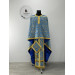 Liturgical vestment - Priest vestment on blue brocade - Church priest set