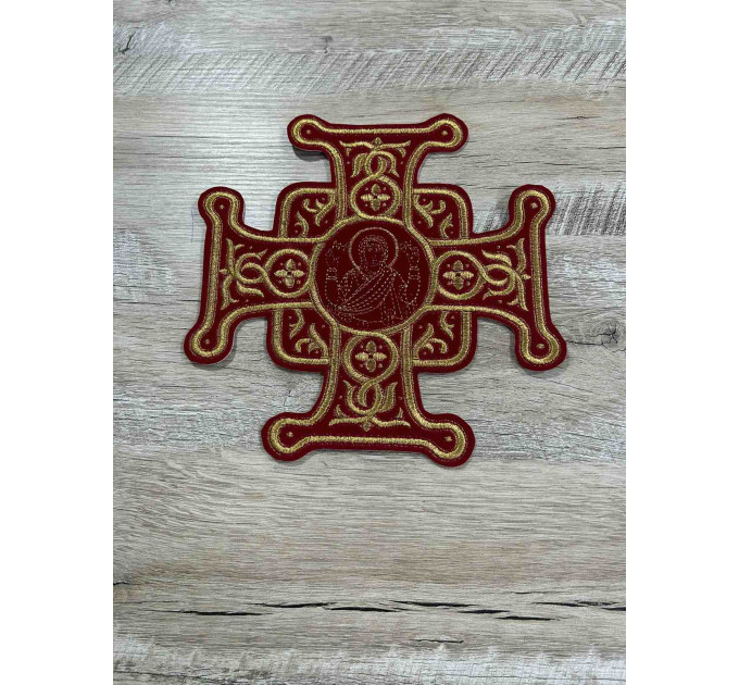 Set of 16 embroidered crosses for vestment - Patch crosses appliques set