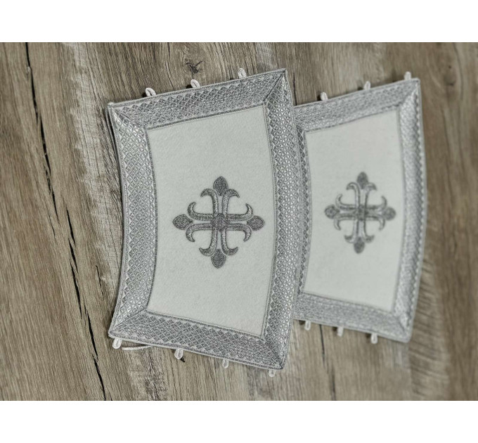 Embroidered orar on velvet - Double orar for deacon - Greek style orar