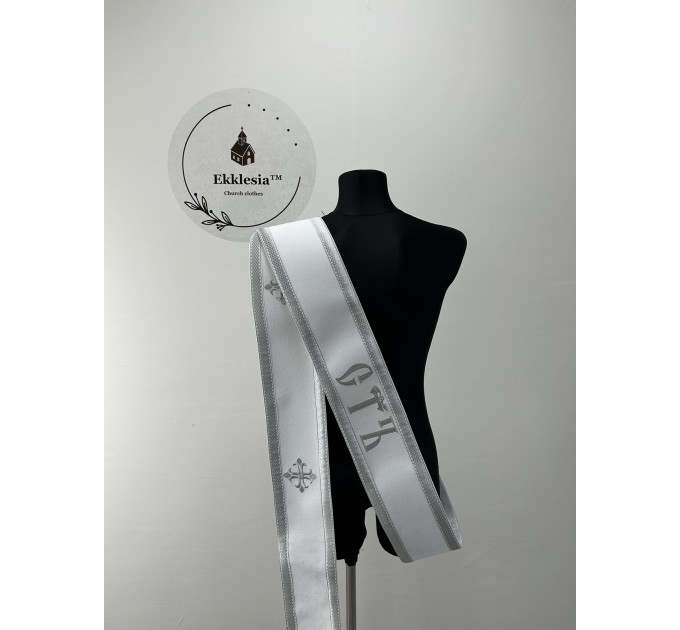 Embroidered orar on velvet - Double orar for deacon - Greek style orar